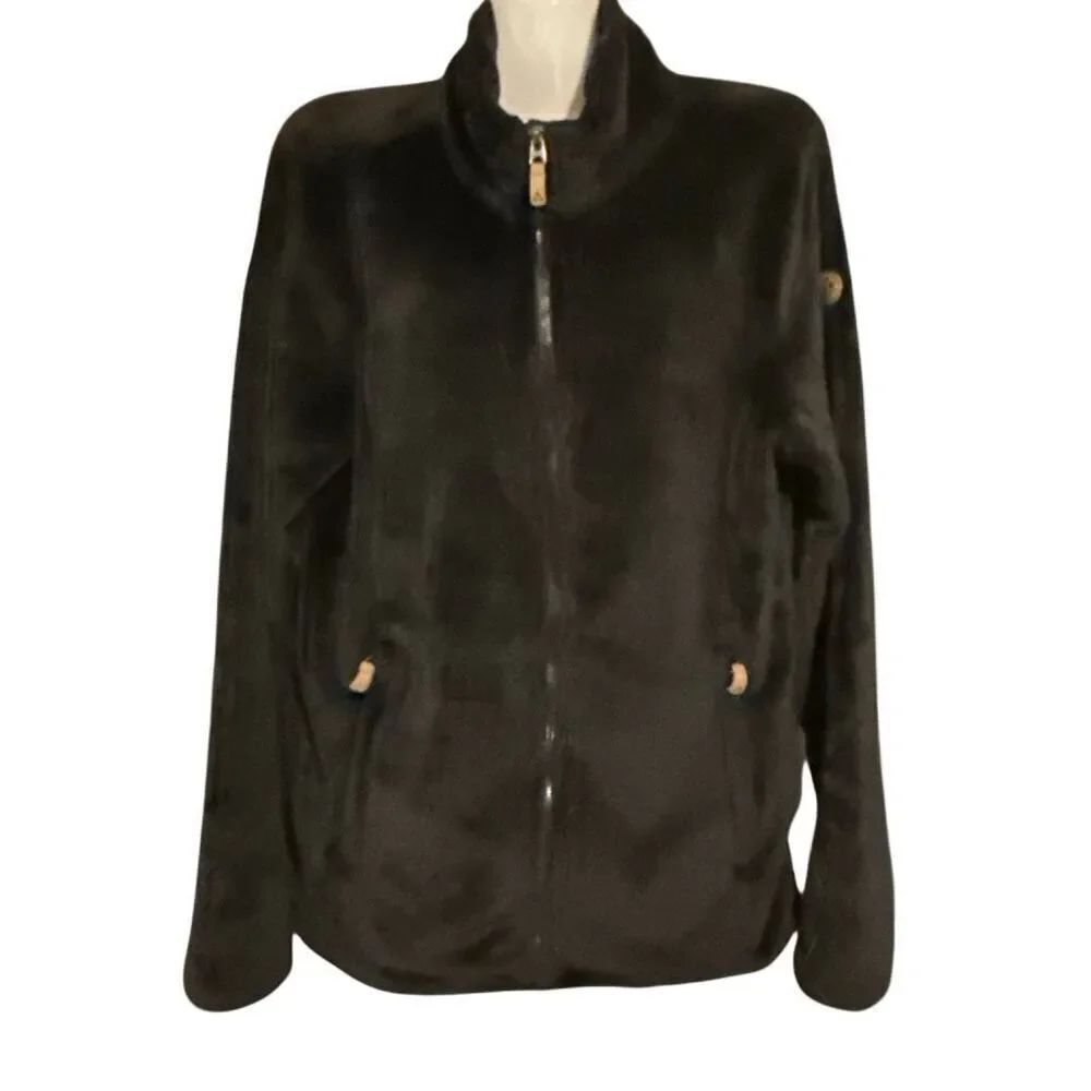 Gerry Black Zip-Up Fleece Jacket – Size M/M